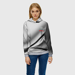 Толстовка-худи женская Toyota texrure grey, цвет: 3D-меланж — фото 2