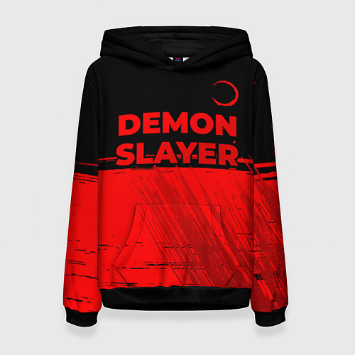 Женская толстовка Demon Slayer - red gradient посередине / 3D-Черный – фото 1