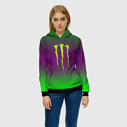 Толстовка-худи женская Monster energy gradient, цвет: 3D-черный — фото 2