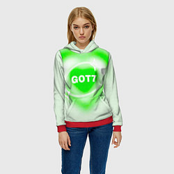 Толстовка-худи женская Got7 сердце, цвет: 3D-красный — фото 2