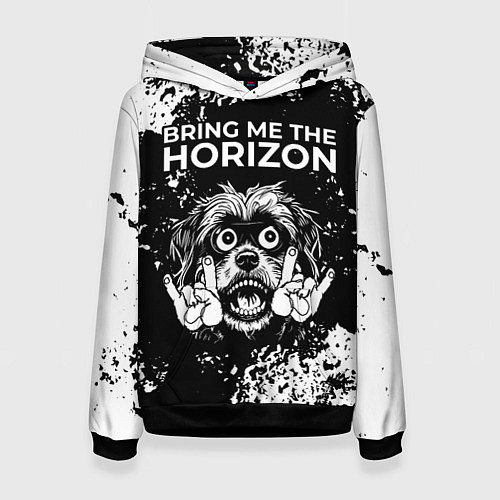 Женская толстовка Bring Me the Horizon рок пес / 3D-Черный – фото 1