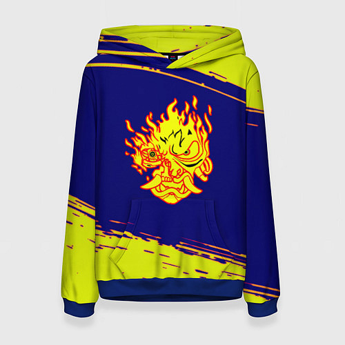 Женская толстовка Cyberpunk 2077 краски полосы / 3D-Синий – фото 1