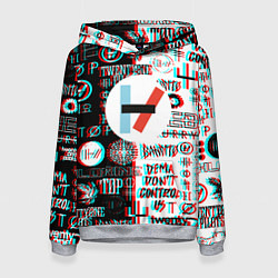 Женская толстовка Twenty one pilots glitch pattern