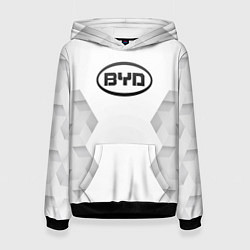 Толстовка-худи женская BYD white poly, цвет: 3D-черный