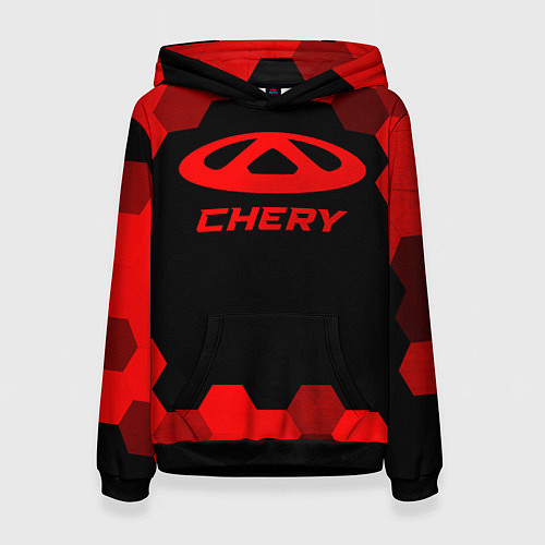 Женская толстовка Chery - red gradient / 3D-Черный – фото 1