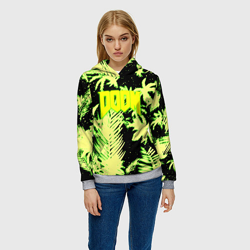 Женская толстовка Doom тропический стиль кислота / 3D-Меланж – фото 3