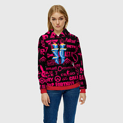 Толстовка-худи женская Starcraft logo game, цвет: 3D-красный — фото 2