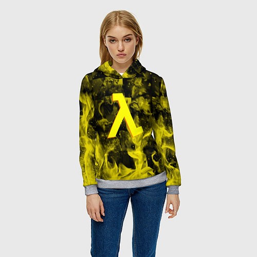 Женская толстовка Half life flame game / 3D-Меланж – фото 3