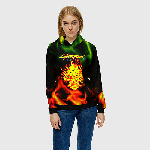 Женская толстовка Cyberpunk 2077 fere steel / 3D-Черный – фото 3