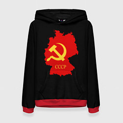 Толстовка-худи женская СССР материк, цвет: 3D-красный