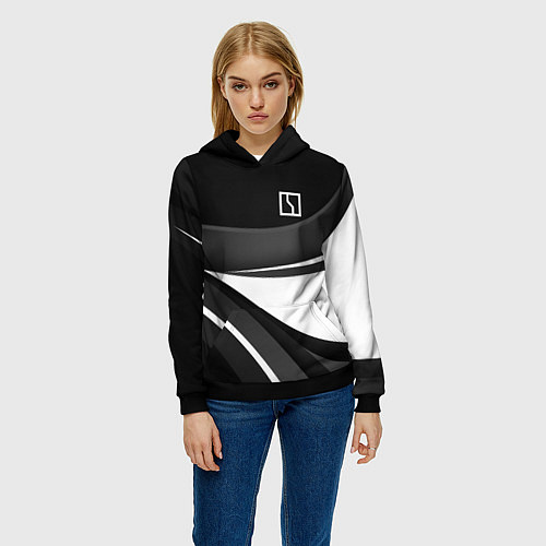 Женская толстовка Zeekr - черно-белый / 3D-Черный – фото 3