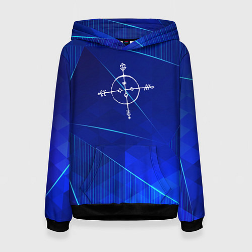 Женская толстовка Megadeth blue poly / 3D-Черный – фото 1