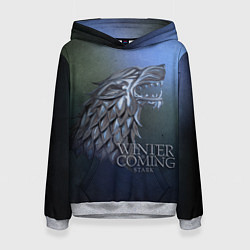 Толстовка-худи женская Игра престолов зима близко, цвет: 3D-меланж