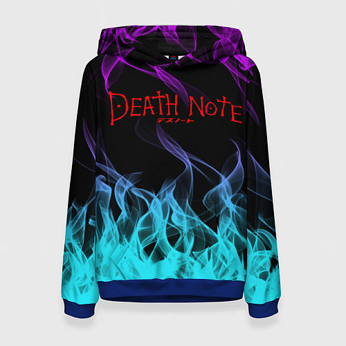 Женская толстовка Death Note - пламя / 3D-Синий – фото 1