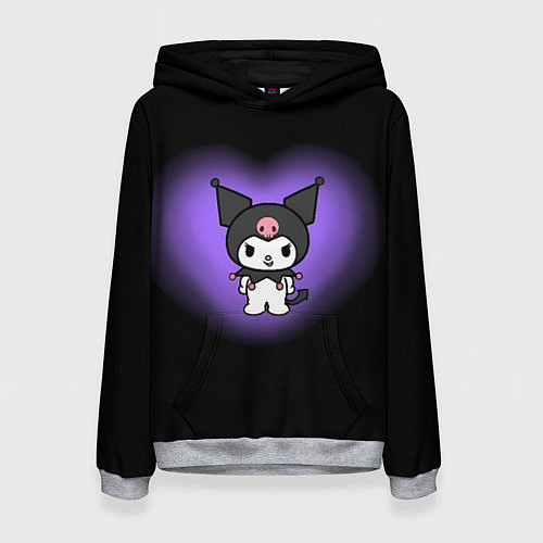 Женская толстовка Куроми в фиолетовом сердце / 3D-Меланж – фото 1