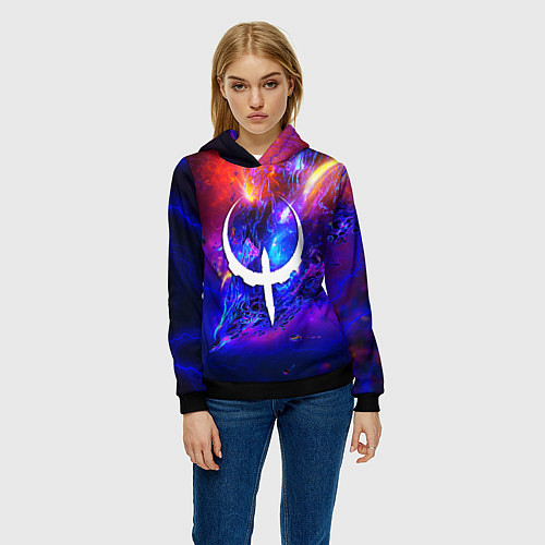 Женская толстовка Quke неоновый стиль / 3D-Черный – фото 3
