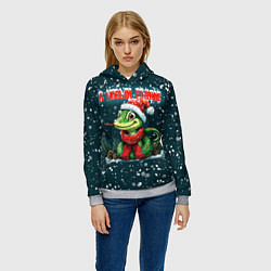Толстовка-худи женская С новым годом змеи, цвет: 3D-меланж — фото 2