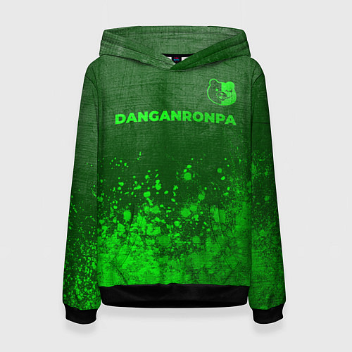 Женская толстовка Danganronpa - green gradient посередине / 3D-Черный – фото 1