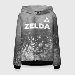 Толстовка-худи женская Zelda - grey gradient посередине, цвет: 3D-черный