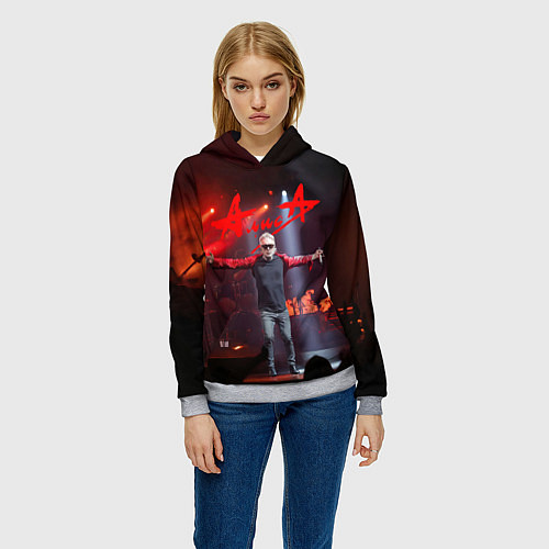 Женская толстовка Алиса Кинчев концерт / 3D-Меланж – фото 3