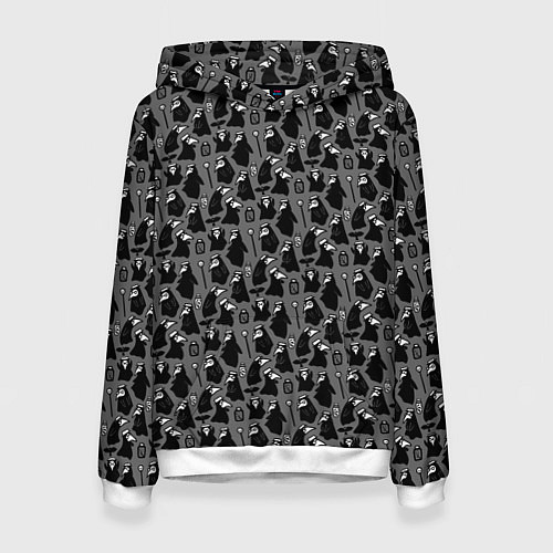 Женская толстовка Чумной доктор - паттерн / 3D-Белый – фото 1