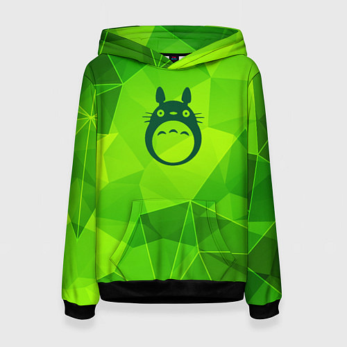 Женская толстовка Totoro green poly / 3D-Черный – фото 1