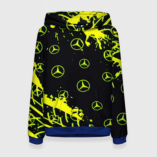 Женская толстовка Mercedes кислотные логотипы / 3D-Синий – фото 1