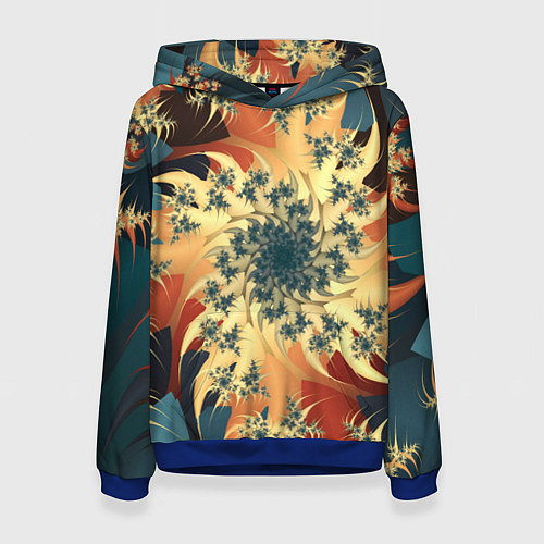 Женская толстовка Оптические узоры фракталы / 3D-Синий – фото 1