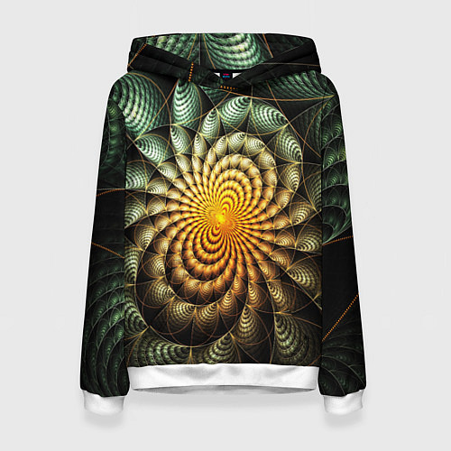 Женская толстовка Оптический узор фракталы / 3D-Белый – фото 1
