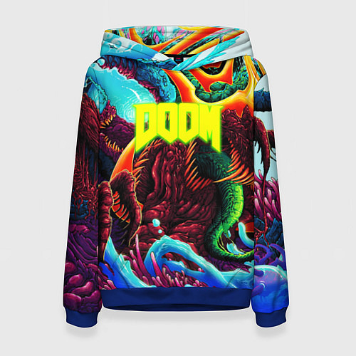 Женская толстовка Doom monster mars / 3D-Синий – фото 1