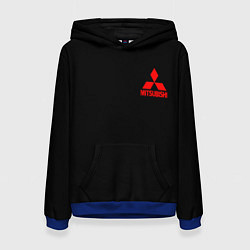 Толстовка-худи женская Mitsubishi logo, цвет: 3D-синий