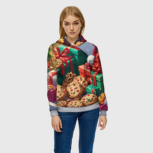Женская толстовка Рождественские подарки / 3D-Меланж – фото 3