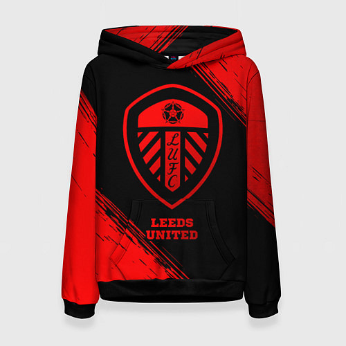 Женская толстовка Leeds United - red gradient / 3D-Черный – фото 1