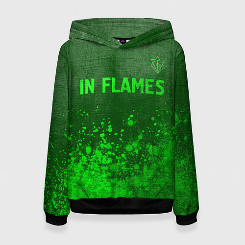 Женская толстовка In Flames - green gradient посередине / 3D-Черный – фото 1