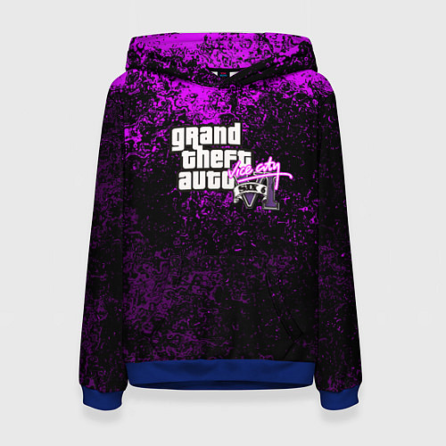 Женская толстовка GTA 6 vice city брызги красок неон / 3D-Синий – фото 1