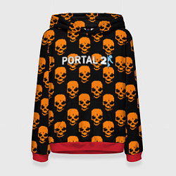 Толстовка-худи женская Portal skull pattern, цвет: 3D-красный