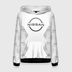 Толстовка-худи женская Nissan white poly, цвет: 3D-черный