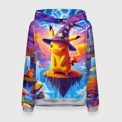 Женская толстовка Pikachu in a stargazers hat / 3D-Меланж – фото 1