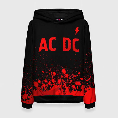 Женская толстовка AC DC - red gradient посередине / 3D-Черный – фото 1