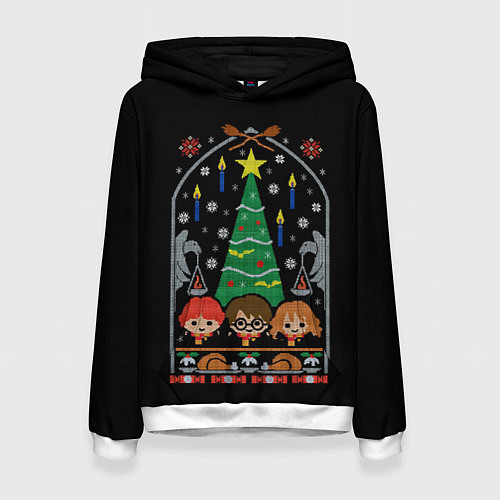 Женская толстовка Гарри Поттер - Новый год / 3D-Белый – фото 1
