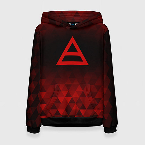 Женская толстовка Thirty Seconds to Mars red poly / 3D-Черный – фото 1