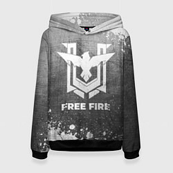 Толстовка-худи женская Free Fire - grey gradient, цвет: 3D-черный