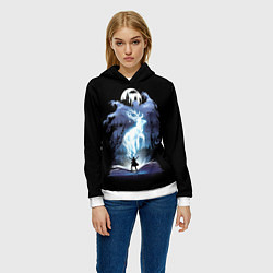 Толстовка-худи женская Harry Potter patronus and dementors, цвет: 3D-белый — фото 2