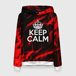 Женская толстовка Keep calm flame red