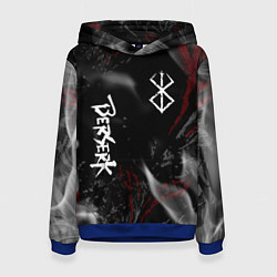 Толстовка-худи женская Берсерк - пламя, цвет: 3D-синий