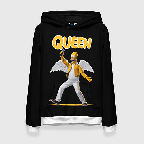 Женская толстовка Queen Гомер Симпсон / 3D-Белый – фото 1