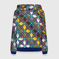 Толстовка-худи женская Марокканская вязь, цвет: 3D-синий