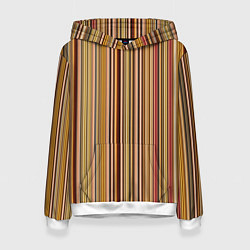 Толстовка-худи женская Полосатость, цвет: 3D-белый