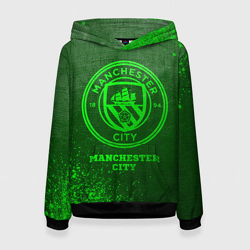 Женская толстовка Manchester City - green gradient / 3D-Черный – фото 1