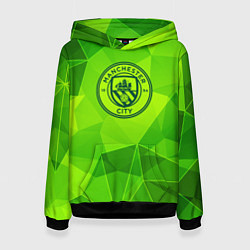 Толстовка-худи женская Manchester City green poly, цвет: 3D-черный